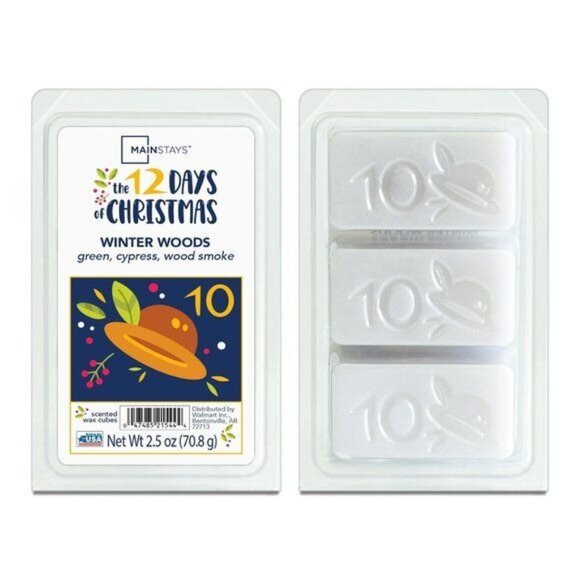Mainstays 10th Day The 12 Days Of Christmas Scented Wax Cubes Winter Woods NEW - Picture 3 of 3